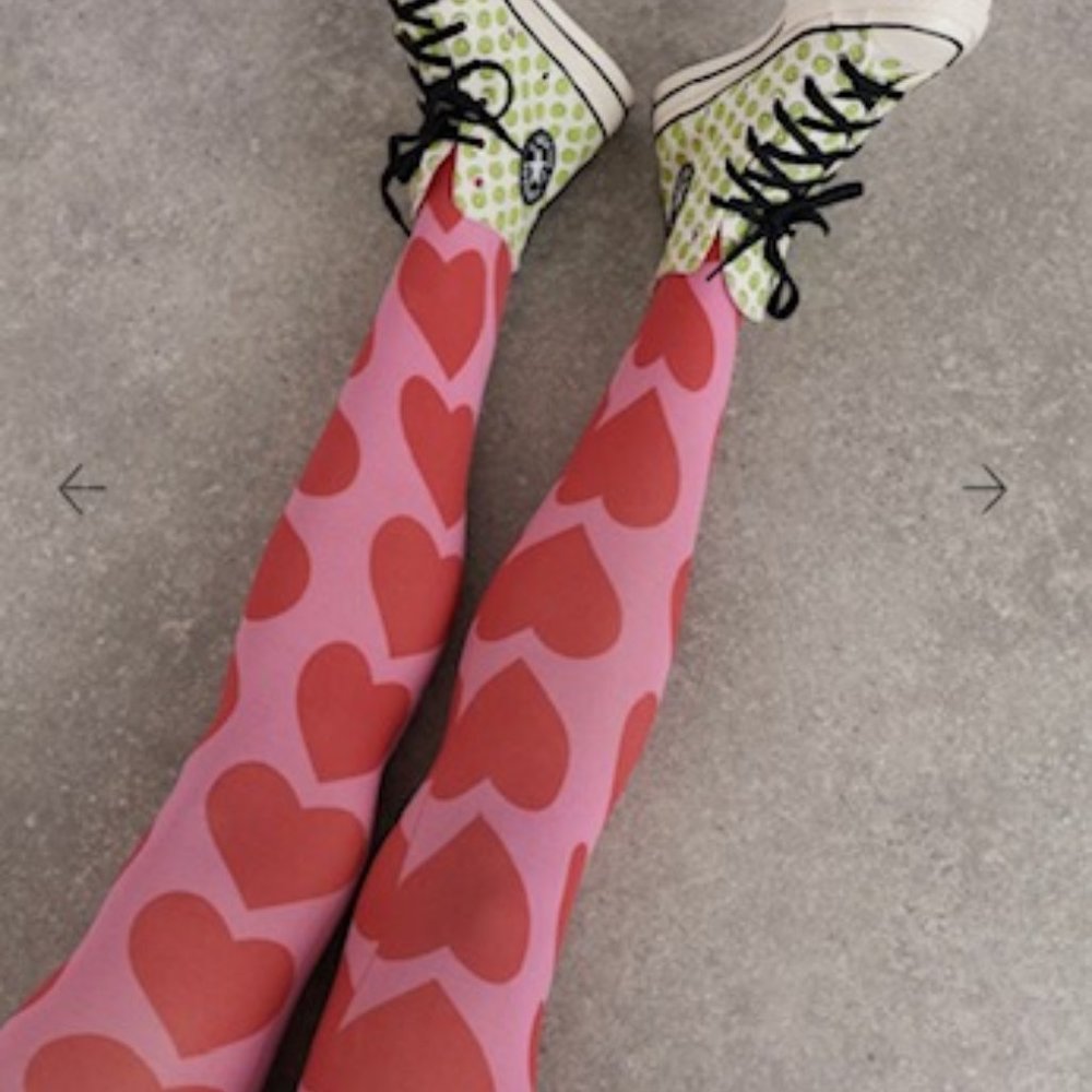 Lazy Oaf  all the love heart tights L/XL